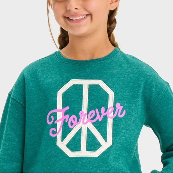 Cat & Jack Girls' Fleece Crew Pullover Sweatshirt Size XL (14) - Picture 8 of 8